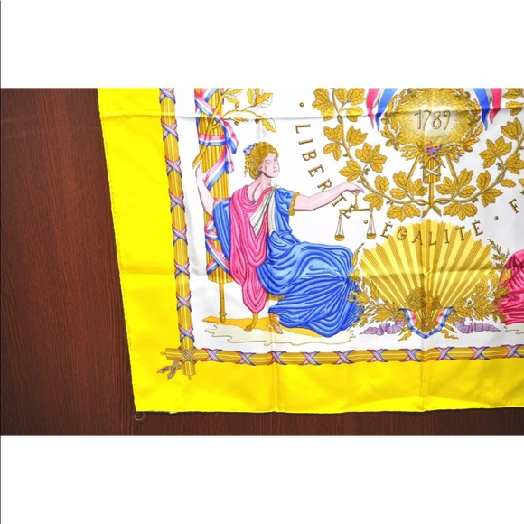 Hermes Republique Francaise Liberte Egalite Fraternite Scarf, Carre 90 - Picture 10 of 10